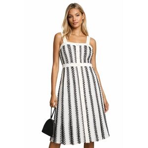 Huishan Zhang Vogue Runway Tweed Lace Midi Dress Size UK 12/US 8 Designer